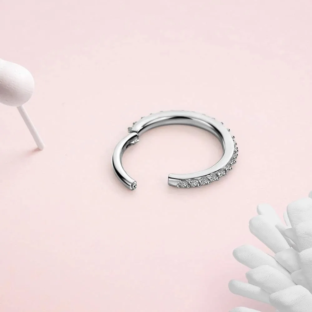 FANSING 316L Surgical Steel Zirconia Piercing Rings for Daith Helix Cartilage Conch Earlobe Ear Piercings