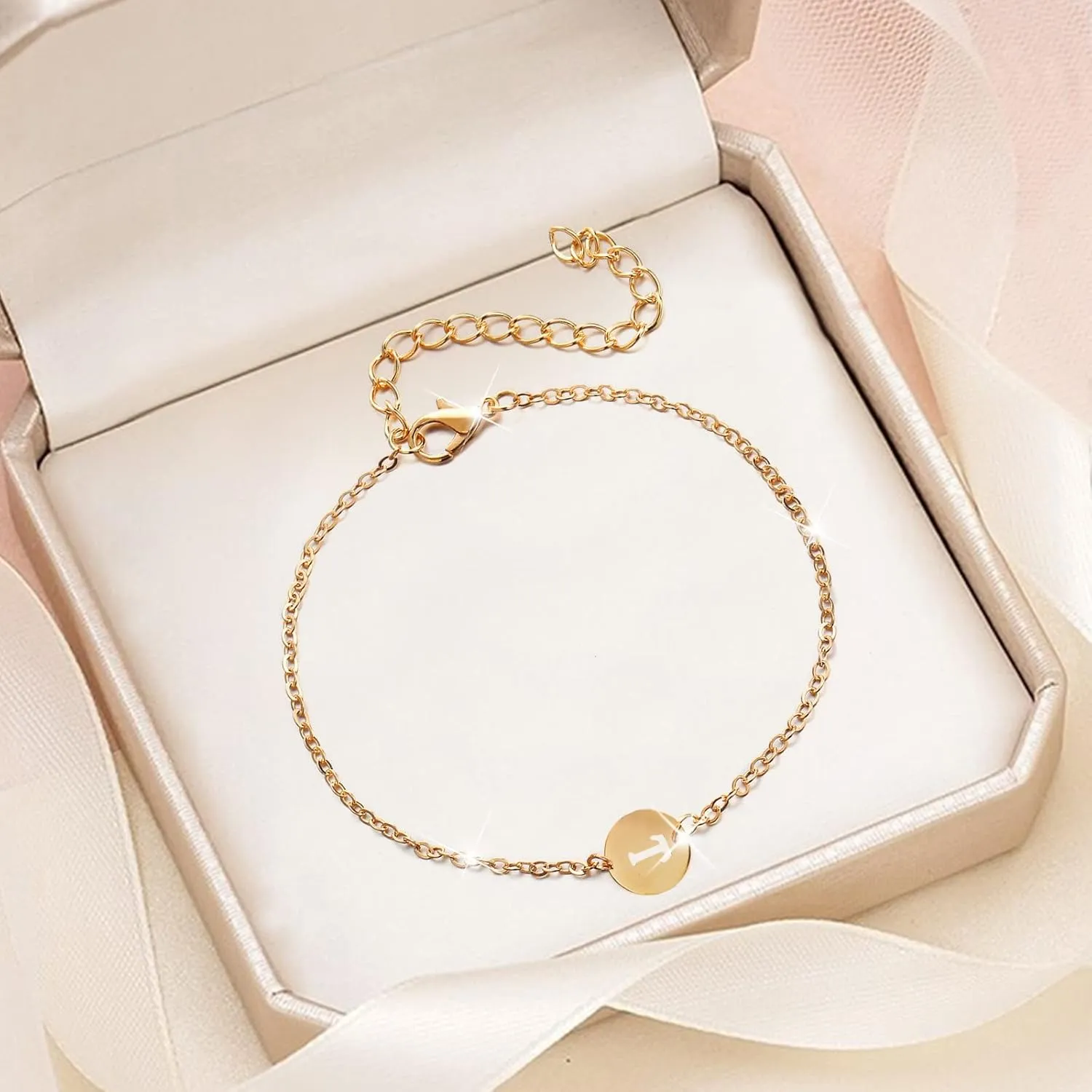 Fashion Bracelet Necklaces for Women Men Personalized Initial Bracelet Silver Plated Stainless Steel Letter Bracelet Dainty Link Bracelet Punk Style Hip Hop Armband Jewelry Gifts