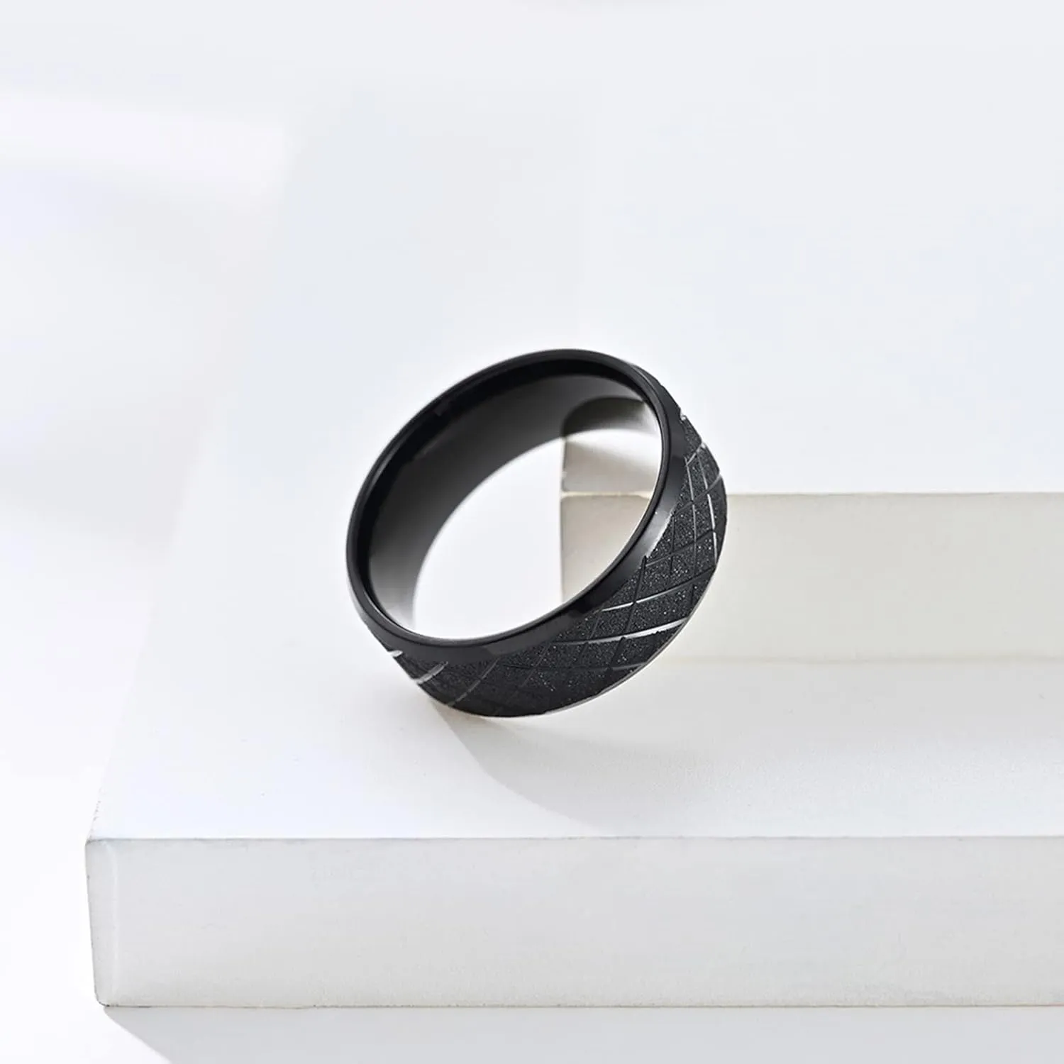 Fashion Rings for Men, Women Stainless Steel Rings Black Matte Ring 8mm Rings for Men and Women