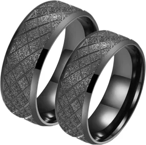 Fashion Rings for Men, Women Stainless Steel Rings Black Matte Ring 8mm Rings for Men and Women