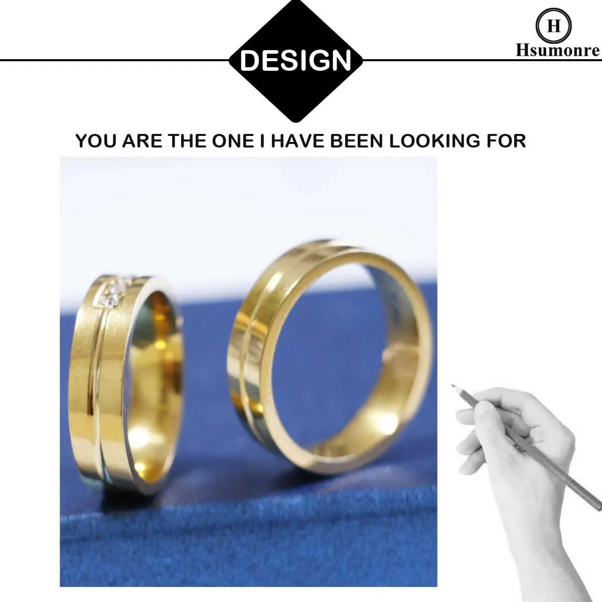 Forever Love Couple Rings Cubic Zirconia Engraved Promise Rings Wedding Bands Engagement Gifts Titanium Stainless Steel Golden