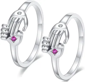 FRCOLOR Djustable Couple Finger Rings for Lover Valentine's Day Present for Birthday Party Wedding