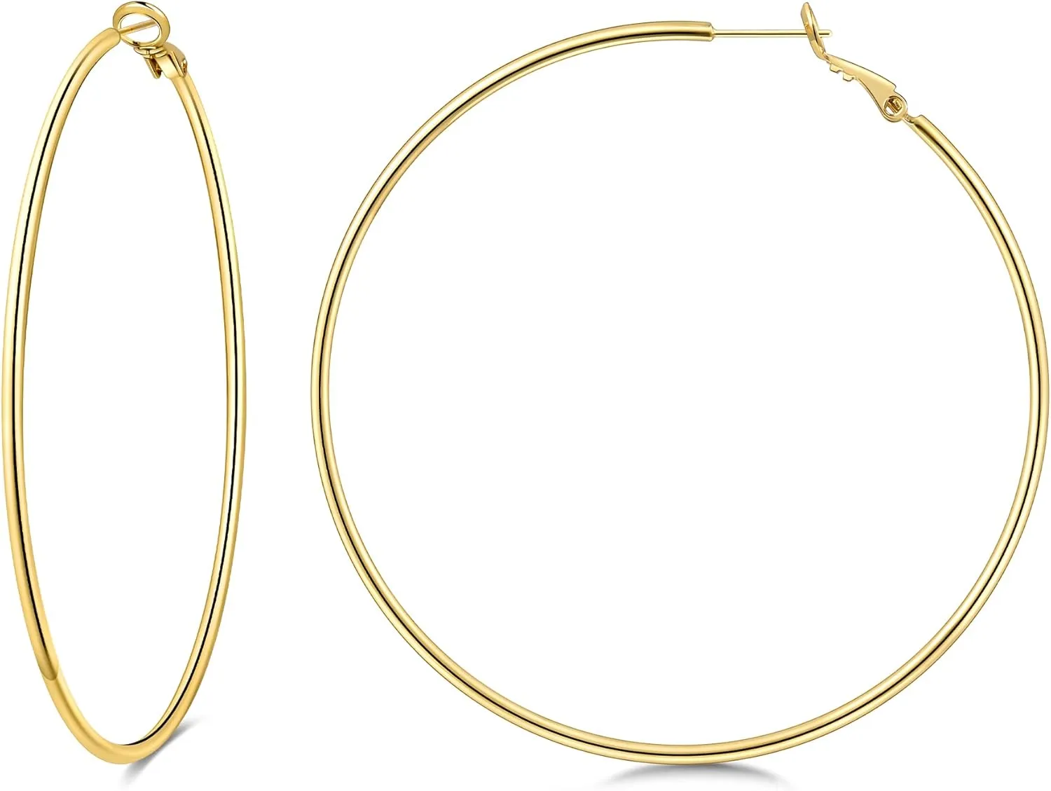 Gacimy Gold Hoop Earrings for Women 14K Gold Plated, 925 Sterling Silver Post hoops for Women