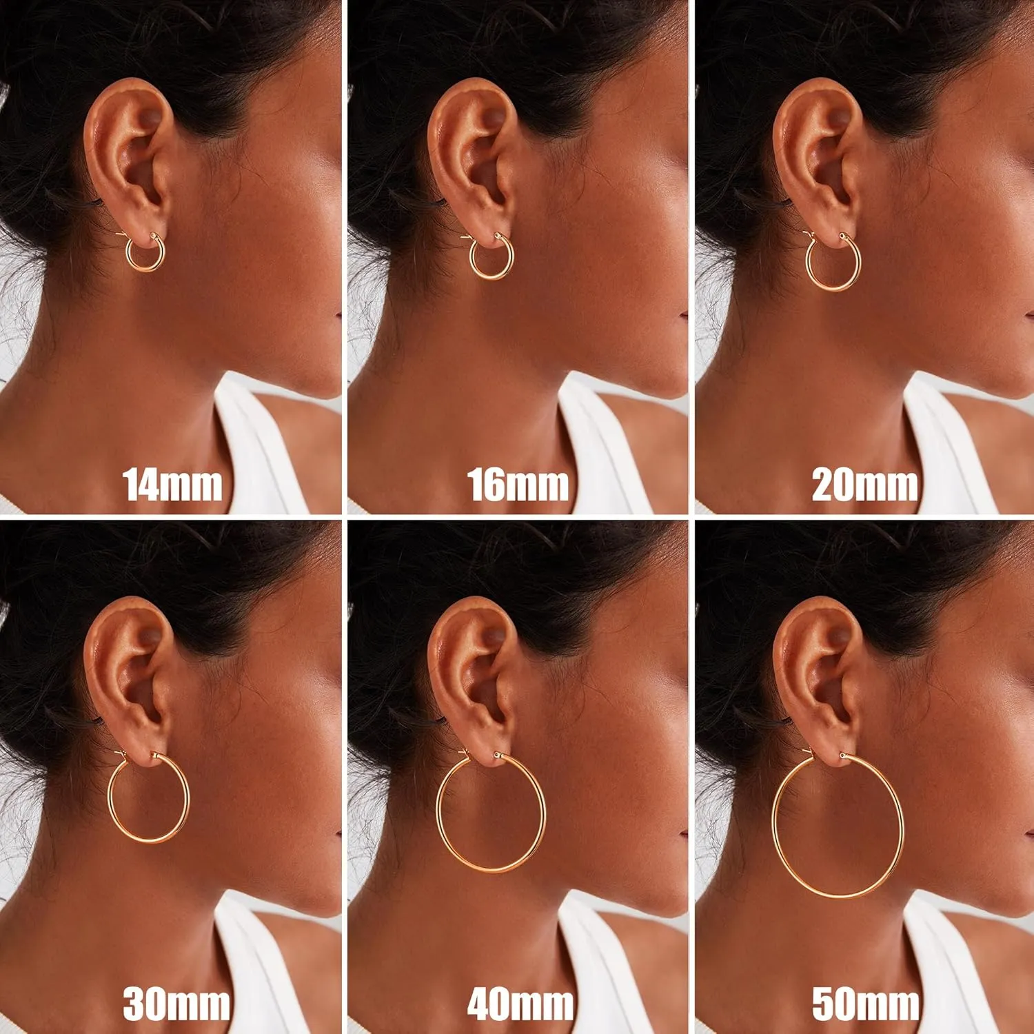 Gacimy Gold Hoop Earrings for Women 14K Real Gold Plated Hoops with 925 Sterling Silver Post