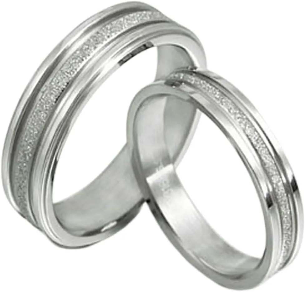 Gemini Groom & Bride Valentine Day Gift Matching Couple Wedding Couple Titanium Rings Set US size 4 to16