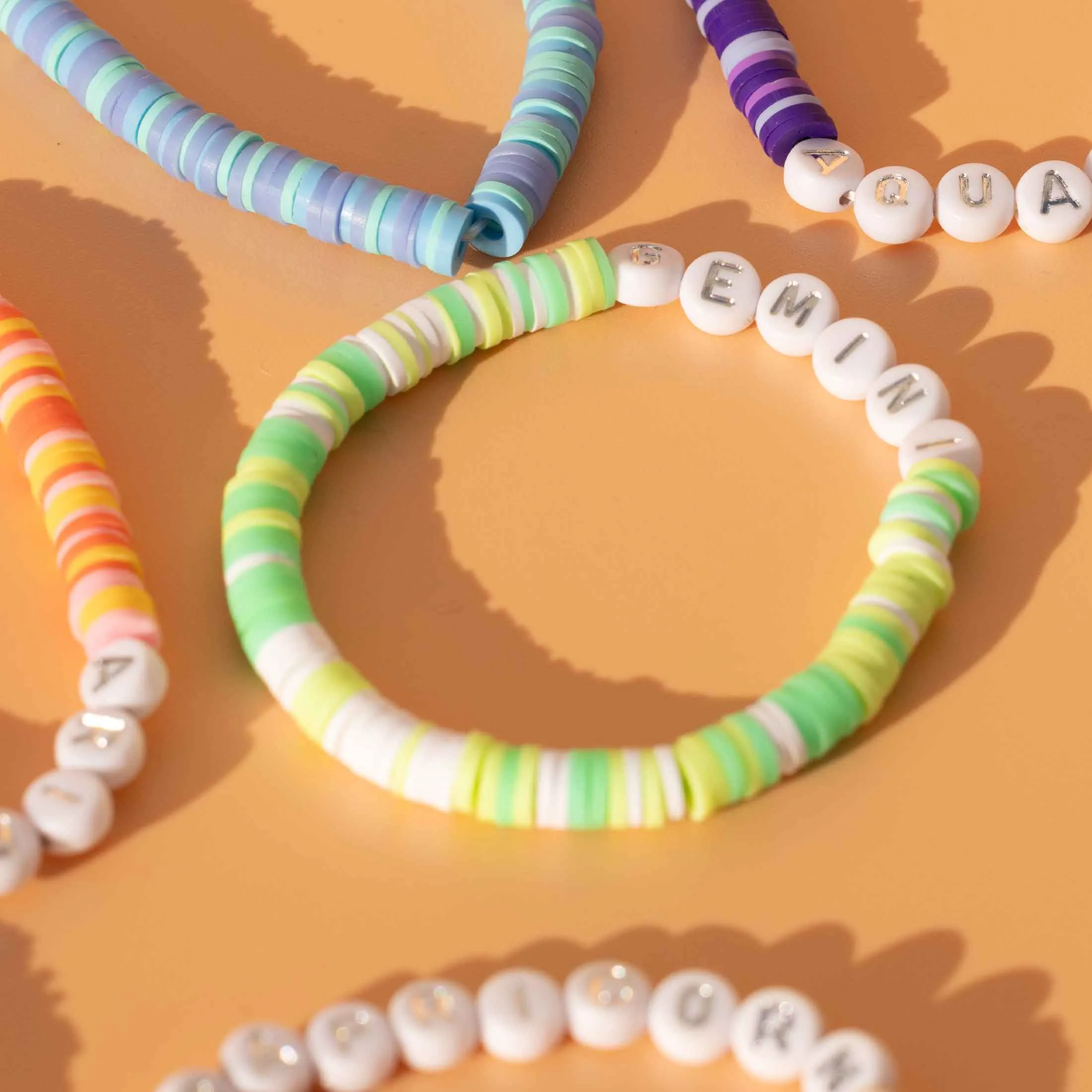 Gemini Zodiac Beaded Word Bracelet Set