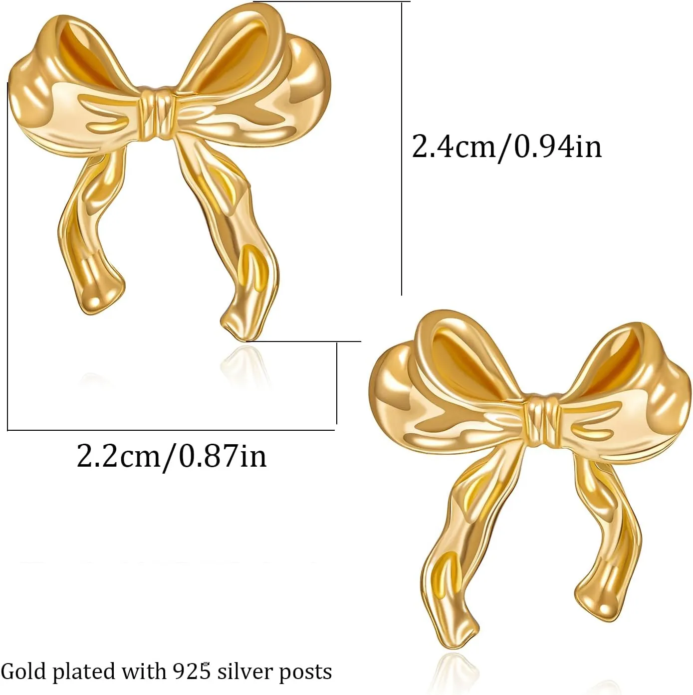 Gold Bow Earrings for Women Silver Bow Stud Earrings Ribbon Earrings Long Bow Dangle Earrings Silver Bow Jewelry Bow Earrings Gold Studs
