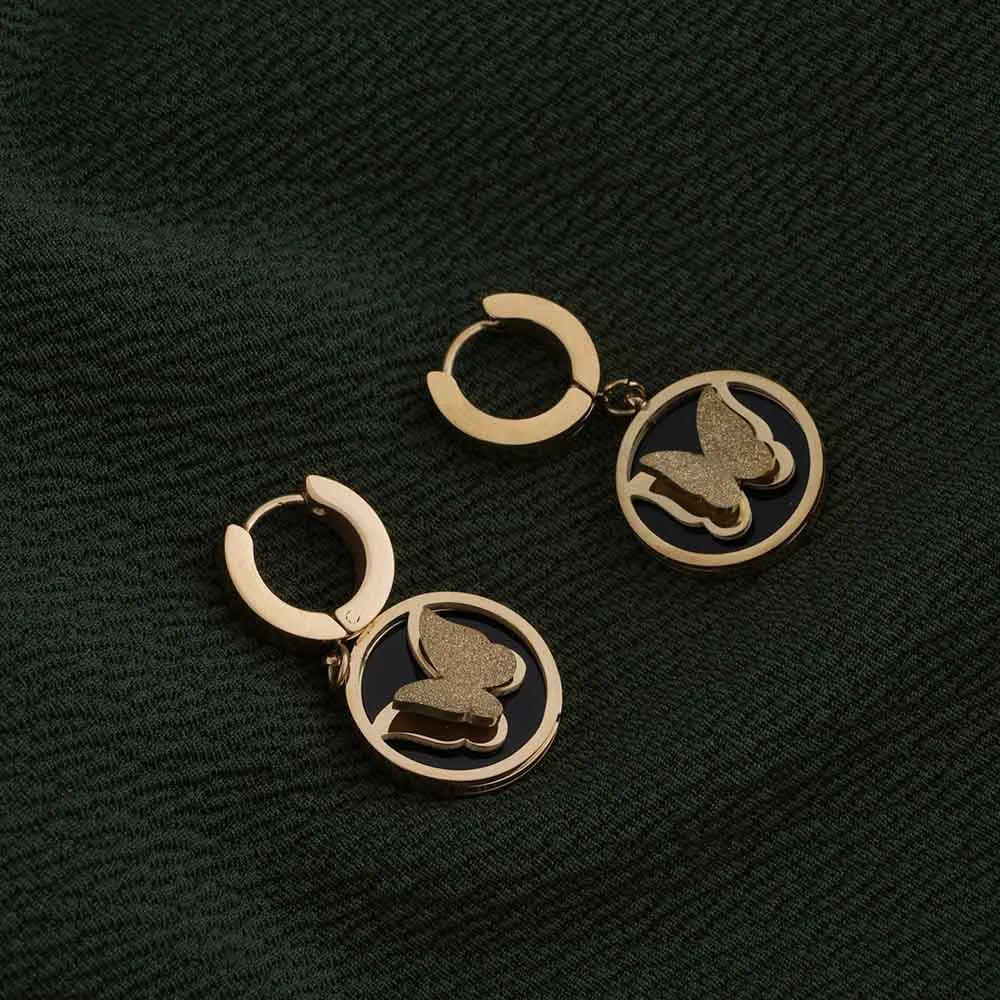 Gold Butterfly HoopEarrings