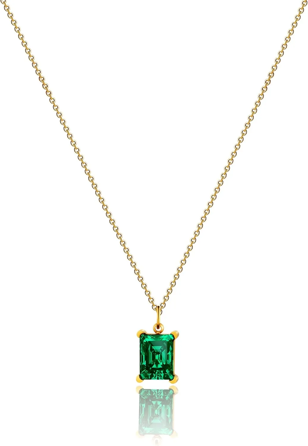 Gold Diamond Necklaces for Women 18K Gold Plated Dainty Layered Cubic Zirconia Solitaire Pendant Necklace Simulated Diamond Bridesmaid Wedding Jewelry