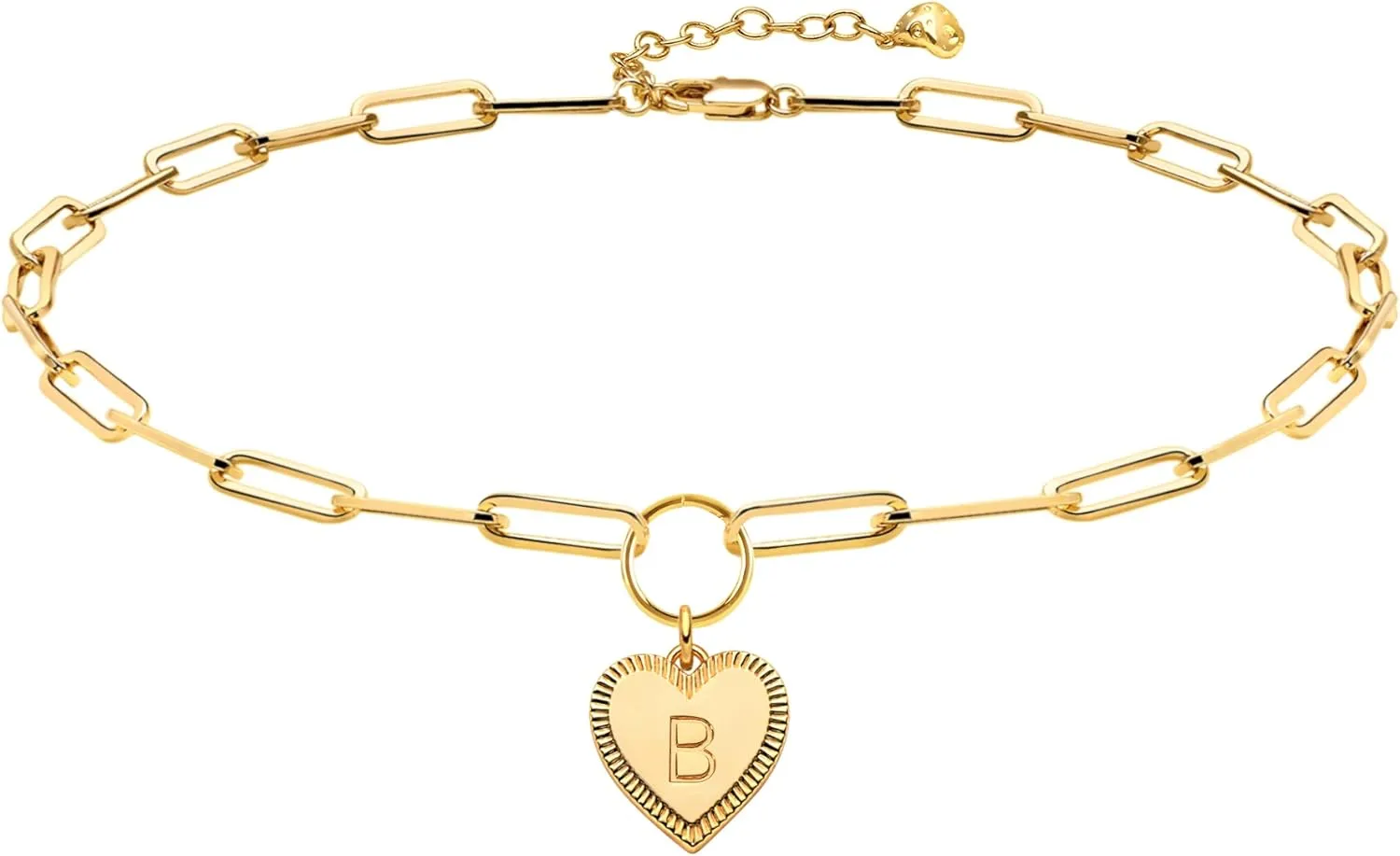 Gold Heart Necklace for Women Layered Initial Pendant Necklace Paperclip Gold Chain Aesthetic Jewelry Personalized 14k Gold Plated Necklaces