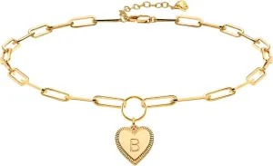 Gold Heart Necklace for Women Layered Initial Pendant Necklace Paperclip Gold Chain Aesthetic Jewelry Personalized 14k Gold Plated Necklaces