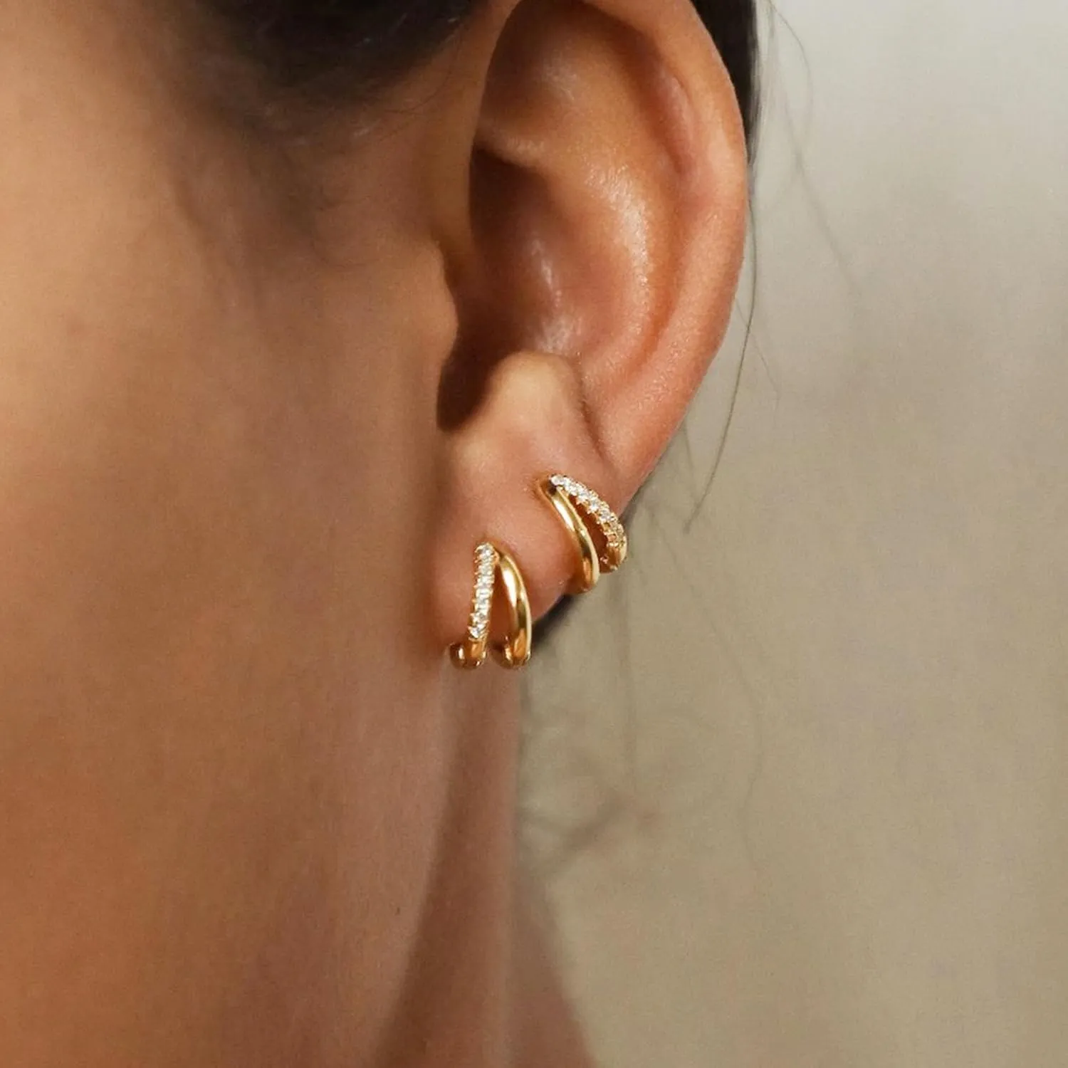 Gold Hoop Earrings for Women Trendy,14k Gold Plated Stud Earring Hypoallergenic Earring Flat Back Earrings Small Gold Huggie Hoop Earrings Set for Women