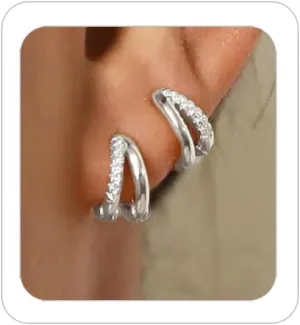 Gold Hoop Earrings Set for Women Trendy 14k Gold Plated Huggie Small Hoop Earrings Gold Cartilage Stud Earrings Flat Back Stud Earrings Chunky Open Hoop Earrings Set Jewelry Gifts for Women