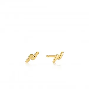 Gold Smooth Twist Stud Earrings E038-01G