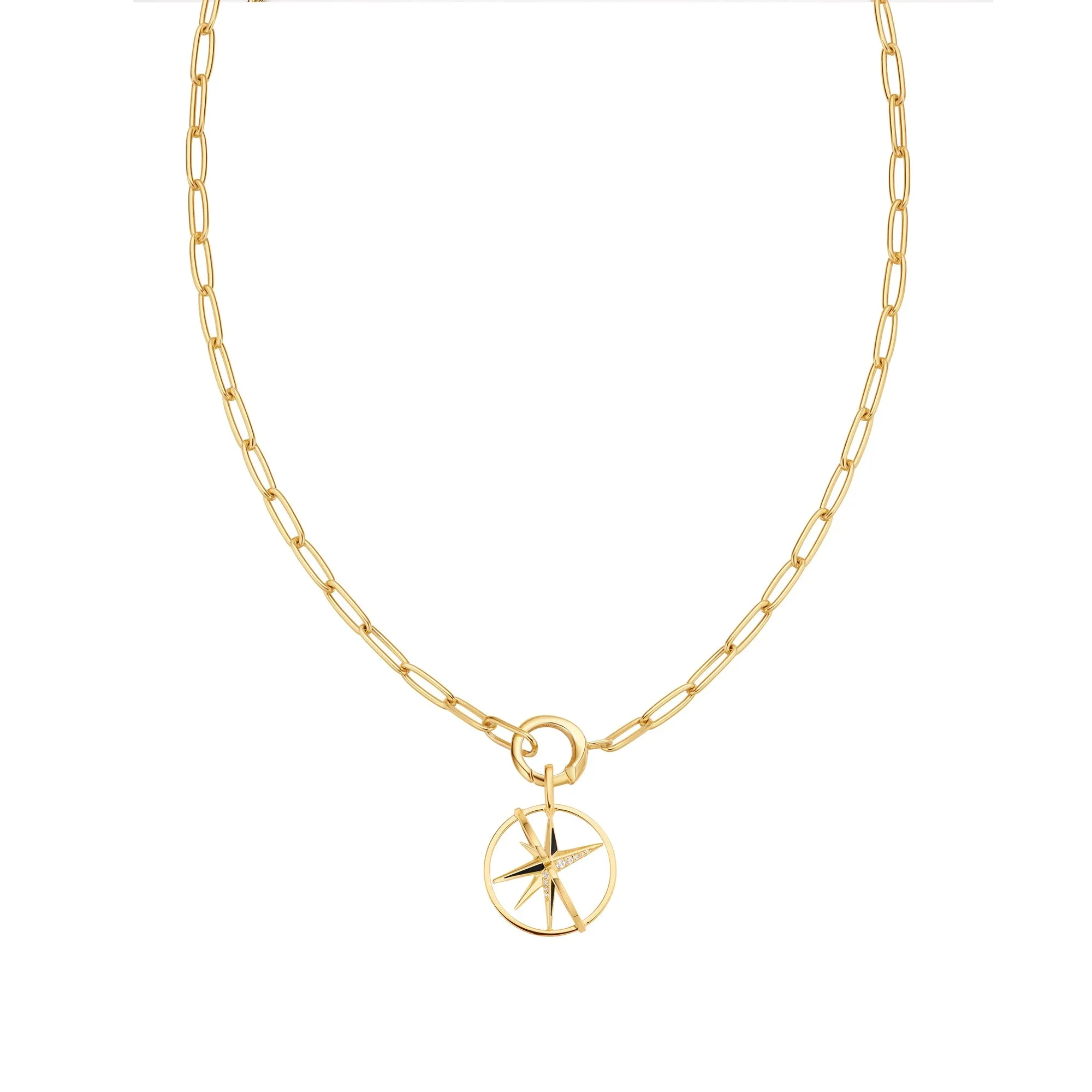 Gold Star Circle Charm