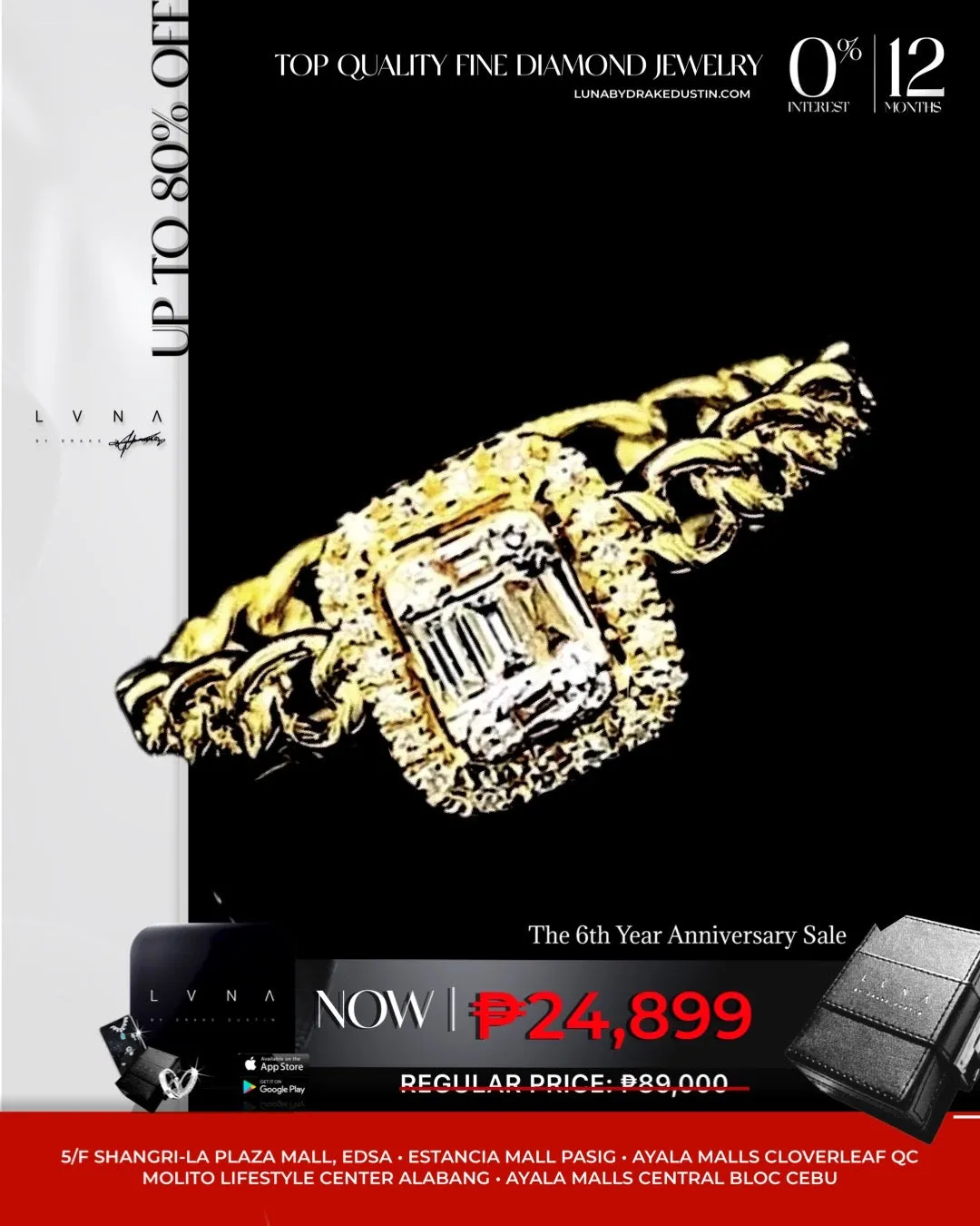 Golden Classic Emerald Chain Band Diamond Ring 14kt | CLR