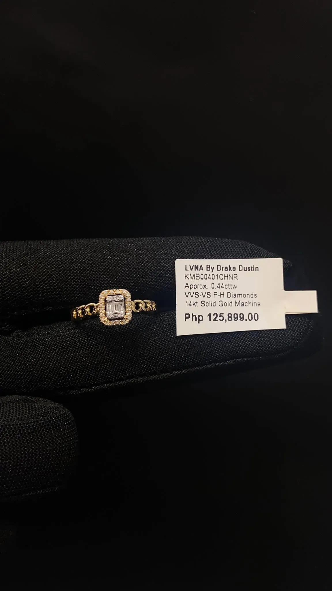 Golden Classic Emerald Chain Band Diamond Ring 14kt | CLR