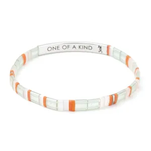 Good Karma Miyuki Bracelet | One Of A Kind - Mist/Salmon/Silver