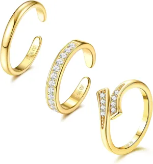 HAIAISO Toe Rings for Women Adjustable Open Toe Rings Summer Beach Foot Jewelry Set