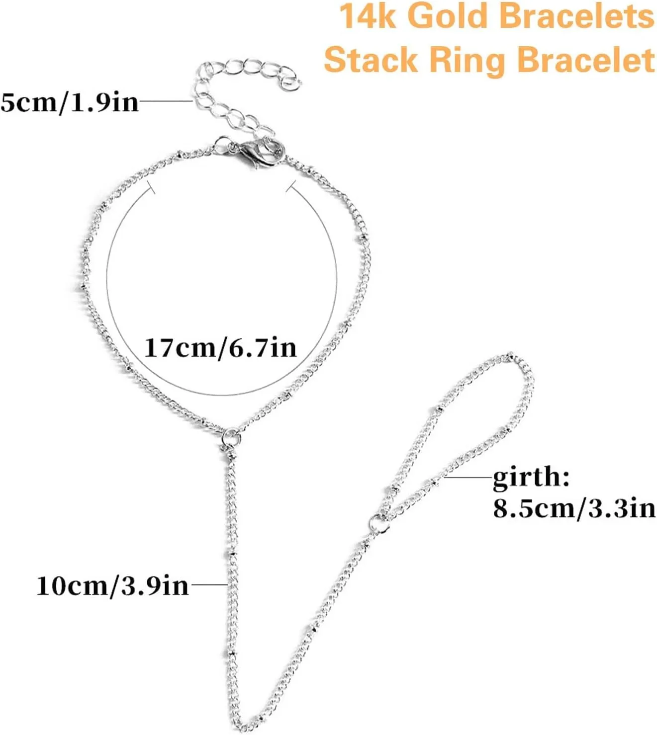 Hand Chain Bracelet for Women Dainty Gold Bracelets Trendy Ring Bracelet Hand Chain Hand Jewelry Gifts for Women