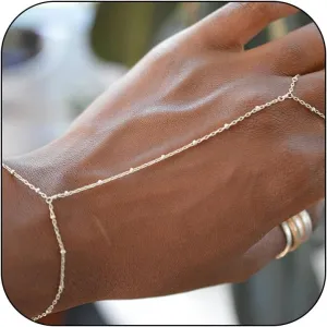 Hand Chain Bracelet for Women Dainty Gold Bracelets Trendy Ring Bracelet Hand Chain Hand Jewelry Gifts for Women