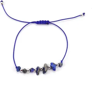 Handmade Beaded Bracelet, Suitable for Men and Women, Natural Stone Crystal Beaded Bracelet Adjustable Stone Bracelet (Blue)