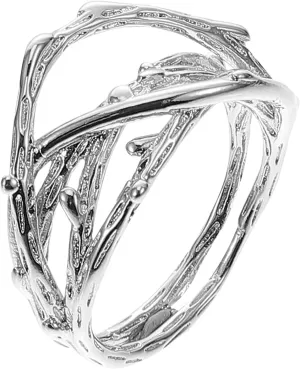 Healthful Bamboo Knuckle Joint Ring Silver Adjustable Open Ring Comfortable for Daily Wear Fashion for Occasion