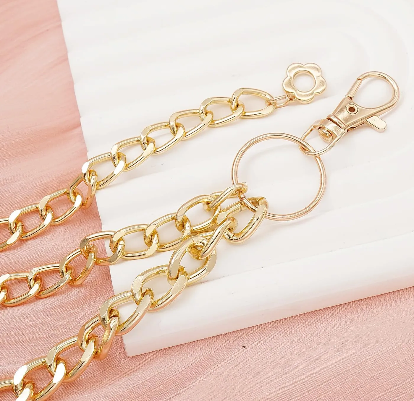 Heyion Layered Waist Chain for Women Metal Waist Belt for Ladies Dresses