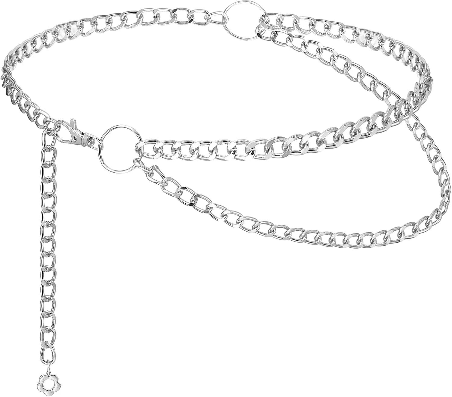 Heyion Layered Waist Chain for Women Metal Waist Belt for Ladies Dresses
