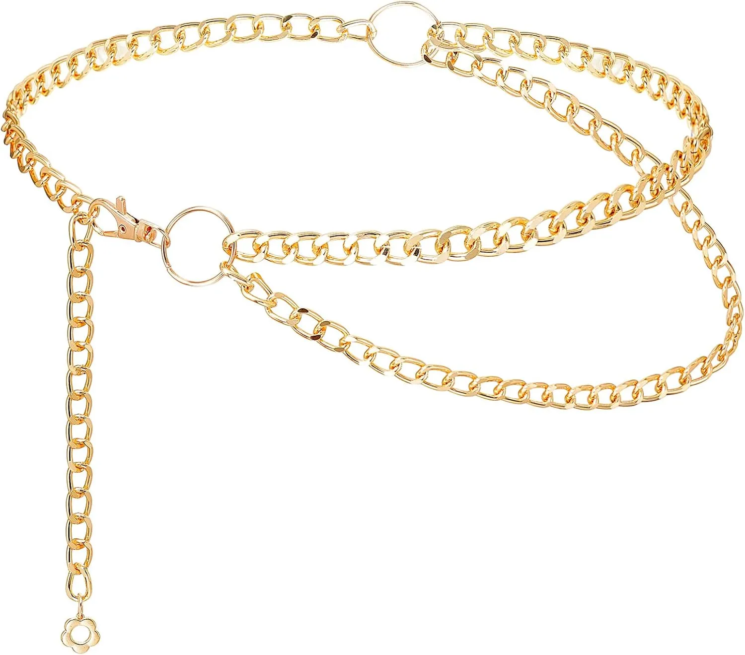 Heyion Layered Waist Chain for Women Metal Waist Belt for Ladies Dresses