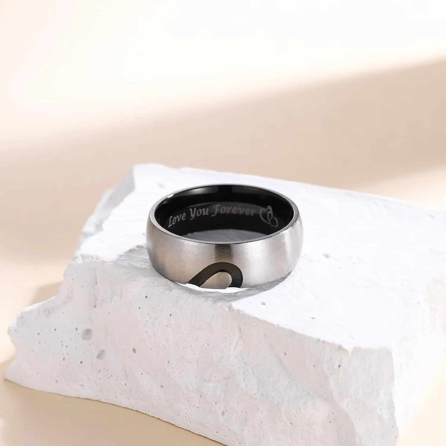 His Queen Her King Matching Promise Rings for Couple Sets Wedding Band Laser Crown and CZ Stainless Steel Queen & King His and Hers Wedding Rings for Couples