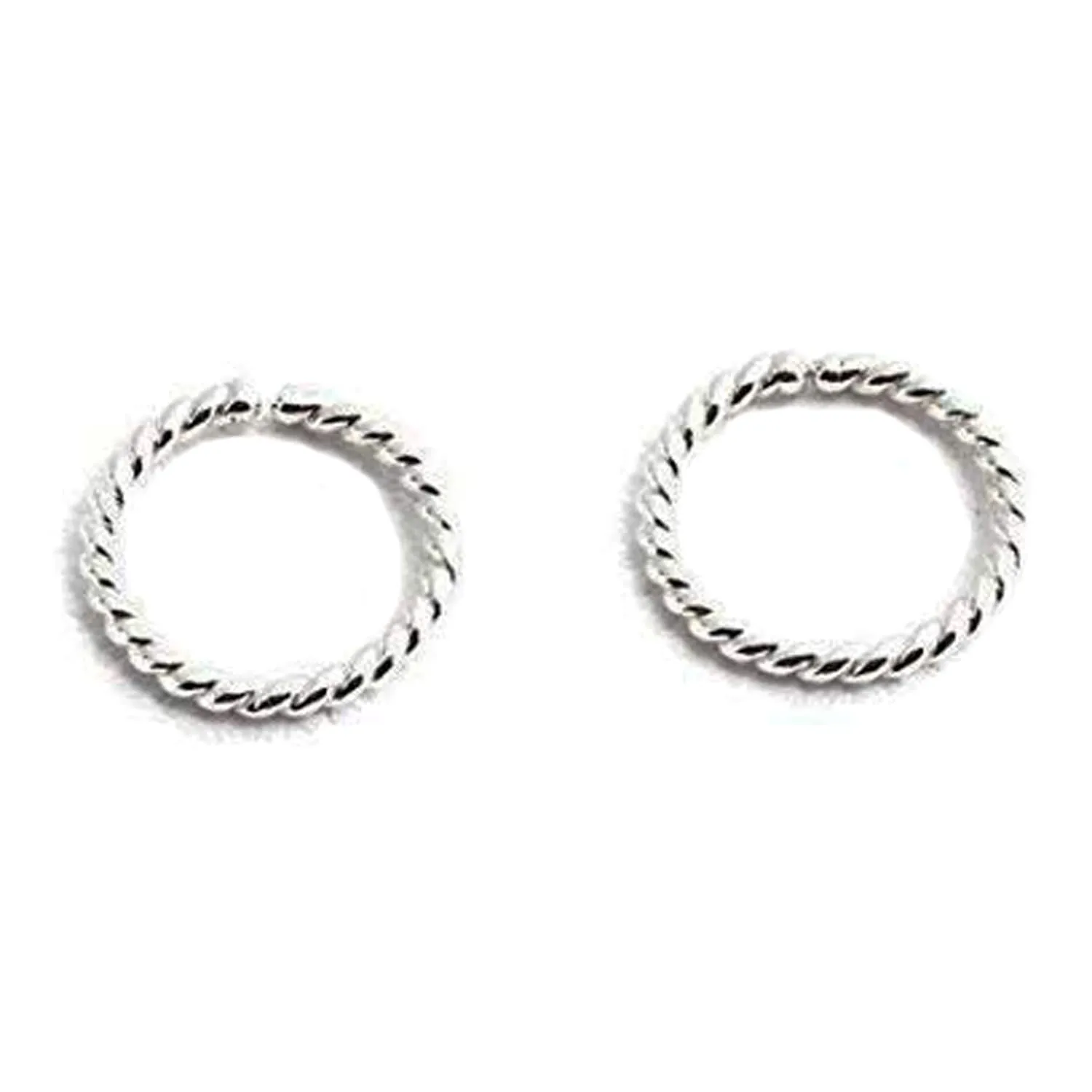 Hoop Earrings Cartilage Nose Septum Ear Helix Tragus Piercing Jewelry for Women Hypoallergenic Thin Tiny (7mm | THICK - 18 gauge, Sterling Silver 925 | Twisted Wire)