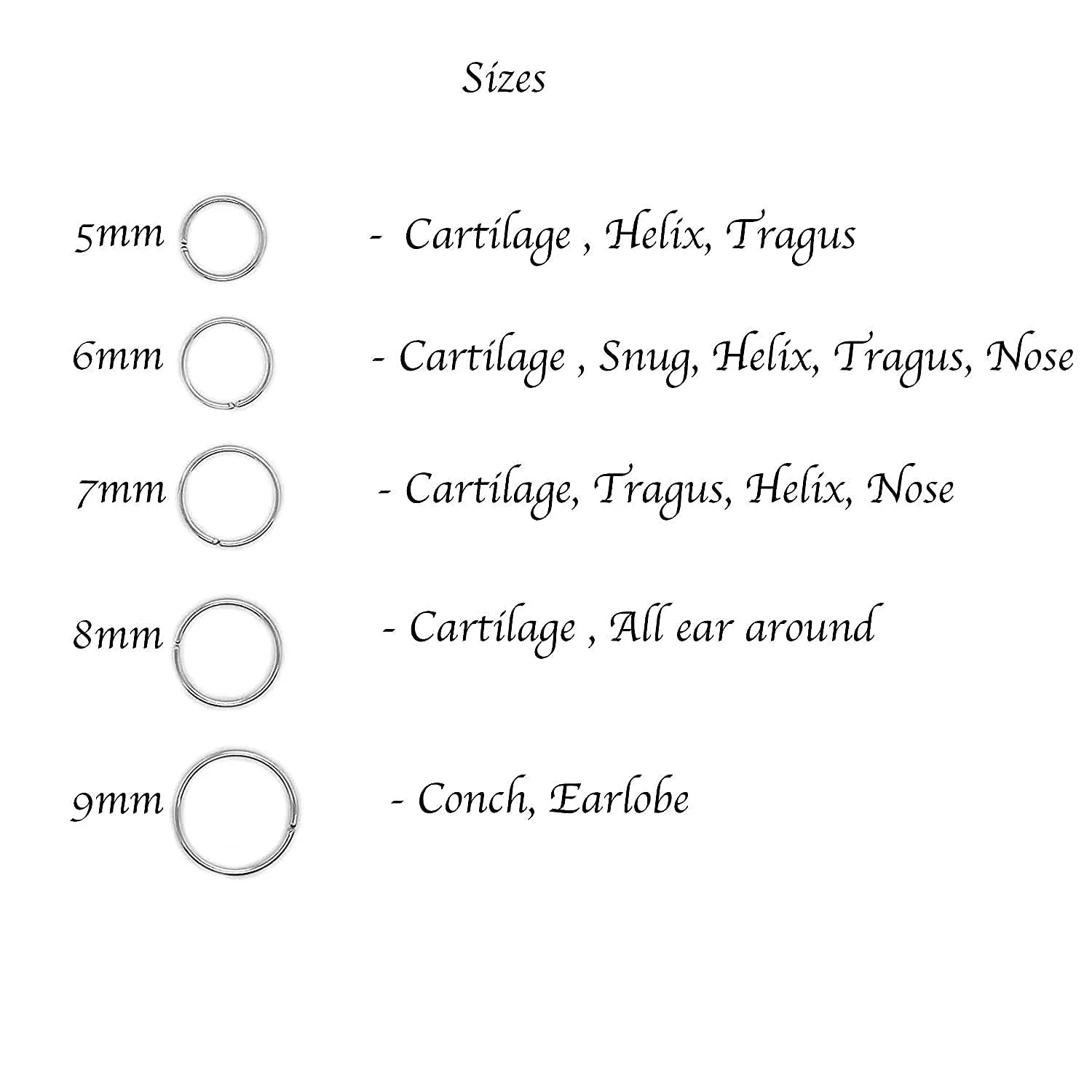Hoop Earrings Cartilage Nose Septum Ear Helix Tragus Piercing Jewelry for Women Hypoallergenic Thin Tiny (7mm | THICK - 18 gauge, Sterling Silver 925 | Twisted Wire)