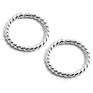 Hoop Earrings Cartilage Nose Septum Ear Helix Tragus Piercing Jewelry for Women Hypoallergenic Thin Tiny (7mm | THICK - 18 gauge, Sterling Silver 925 | Twisted Wire)