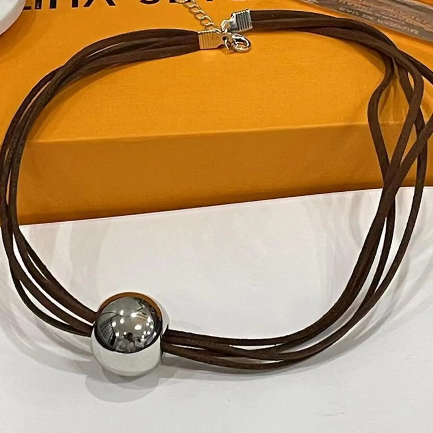 HUASAI Boho Necklaces for Women Western Jewelry Country Concert Outfits for Women Layered Brown Choker Necklace Leather Boho Necklace Western Cowgirl Outfits Jewelry