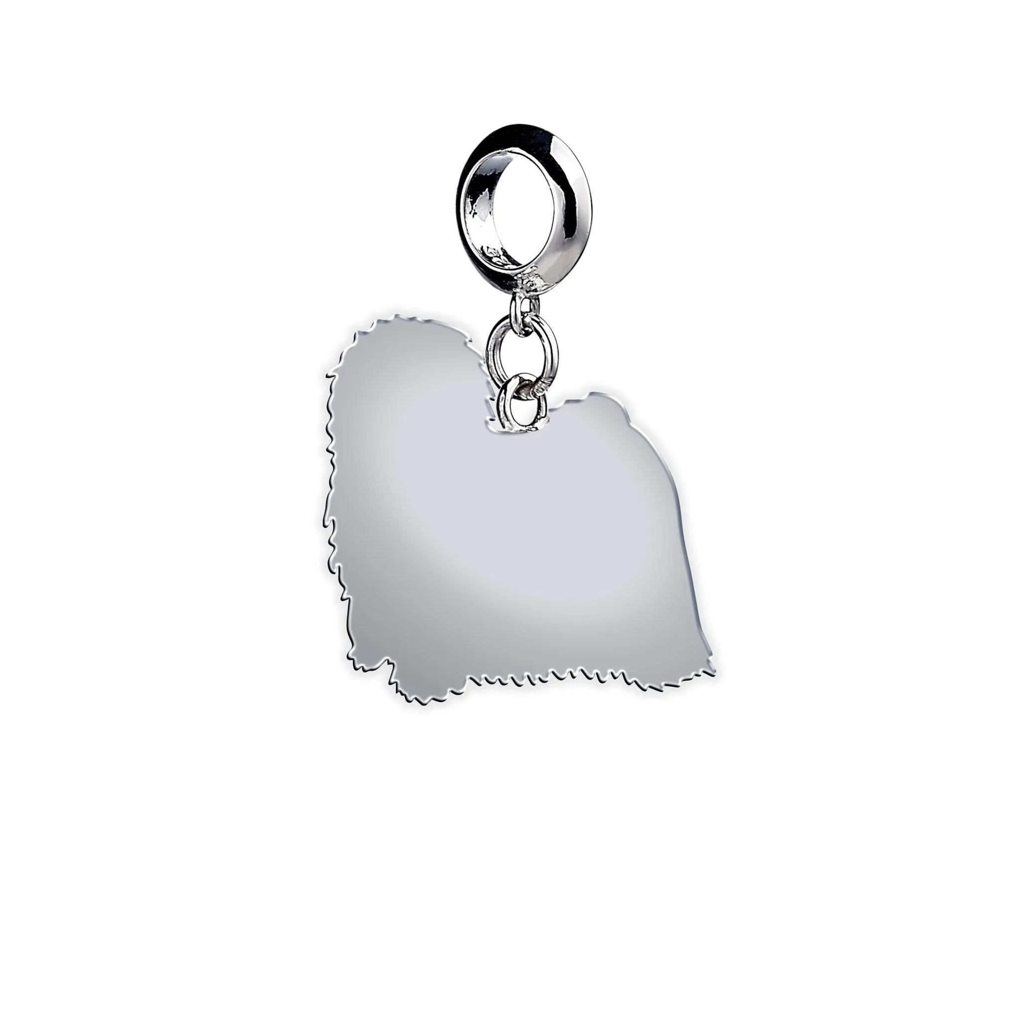 Hungarian Puli Silhouette Silver Charm