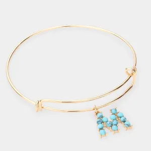 iLLASPARKZ -M- Turquoise Embellished Monogram Charm Bracelet