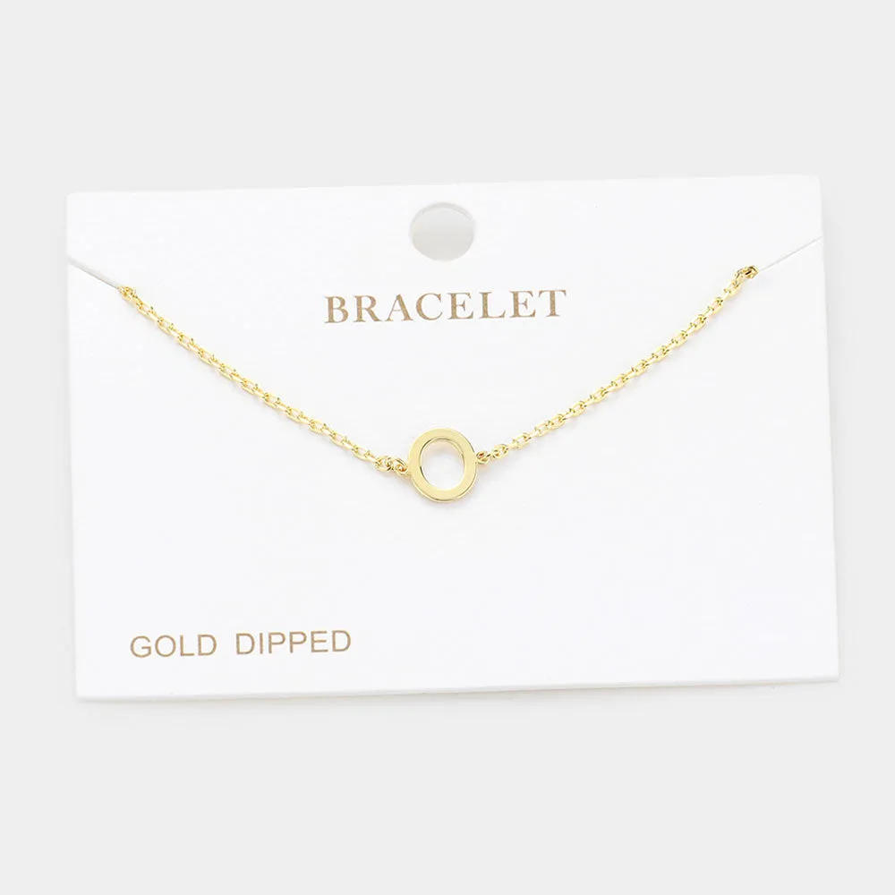 iLLASPARKZ -O- Gold Dipped Metal Monogram Charm Bracelet