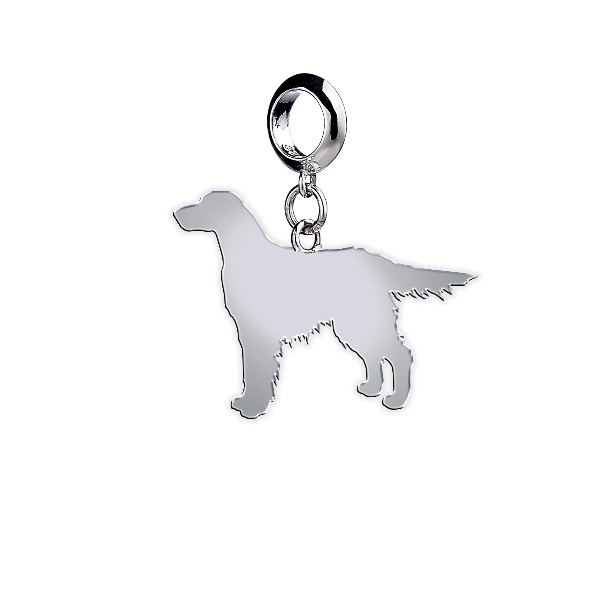 Irish Setter Silhouette Silver Charm
