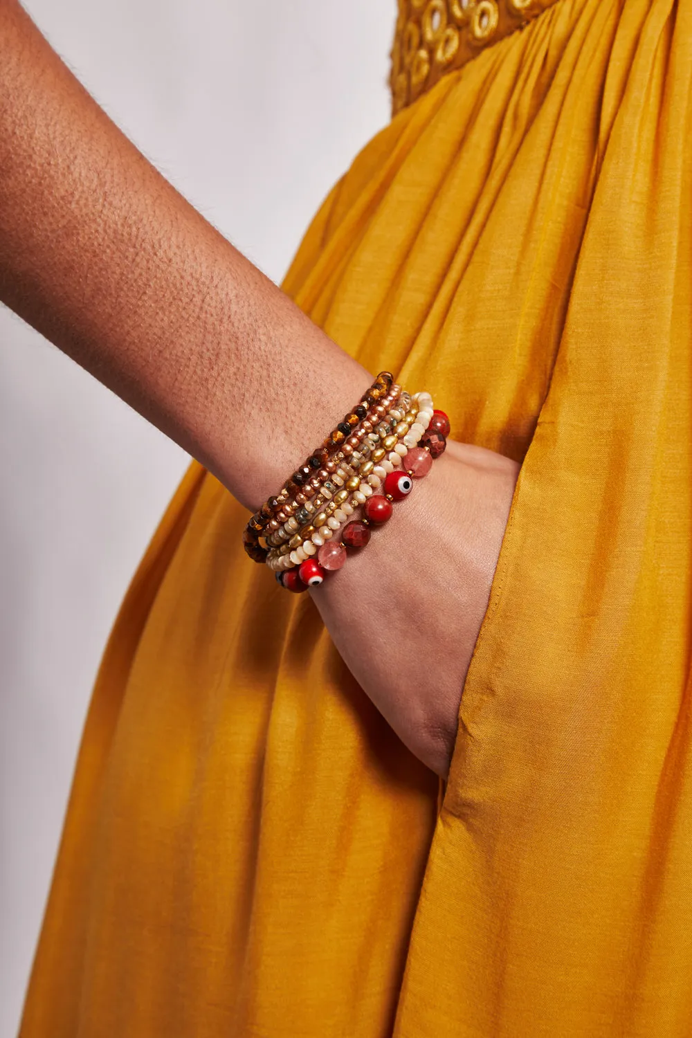 Izmir Evil Eye Bracelet Red Mix