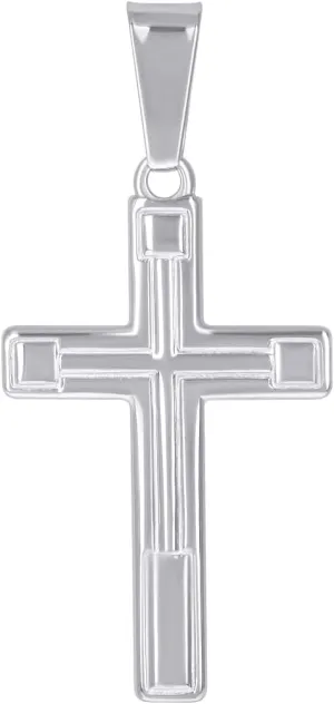 JewelryWeb 925 Sterling Silver Mens Womens Polished Finish Cross Religious Charm Pendant 42x19.8mm W Necklace for Men