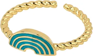 KELITCH Mashroom Rings Women Cute Band Rings Twist Gold Color Rings Knuckle Adjustable Jewelry