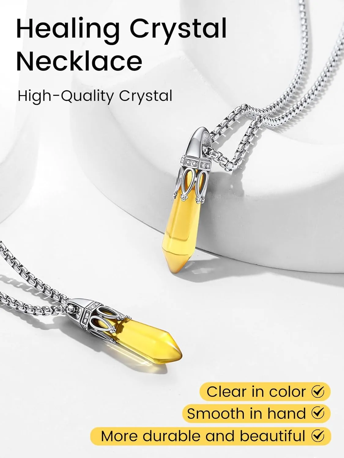 KeyStyle Healing Crystal Necklace for Women, Energy Healing Birthstone Anniversary Jewelry for Her, Birthday Necklaces for Mother Daughter