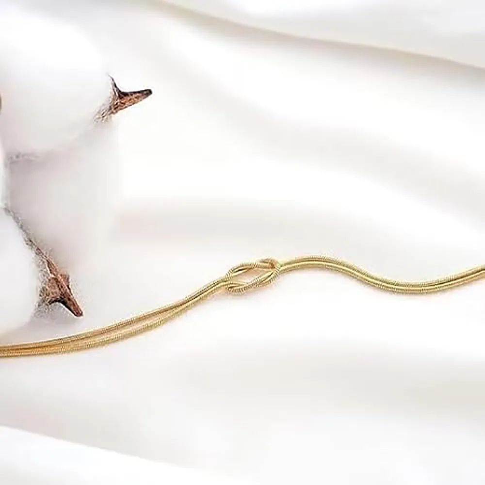 Love Knot Bracelet for Women Gold Snake Chain Bracelets Infinity Knot Bracelets Adjustable Matching Bracelets for Couples Friendship Jewelry (Gold   Rose Gold)