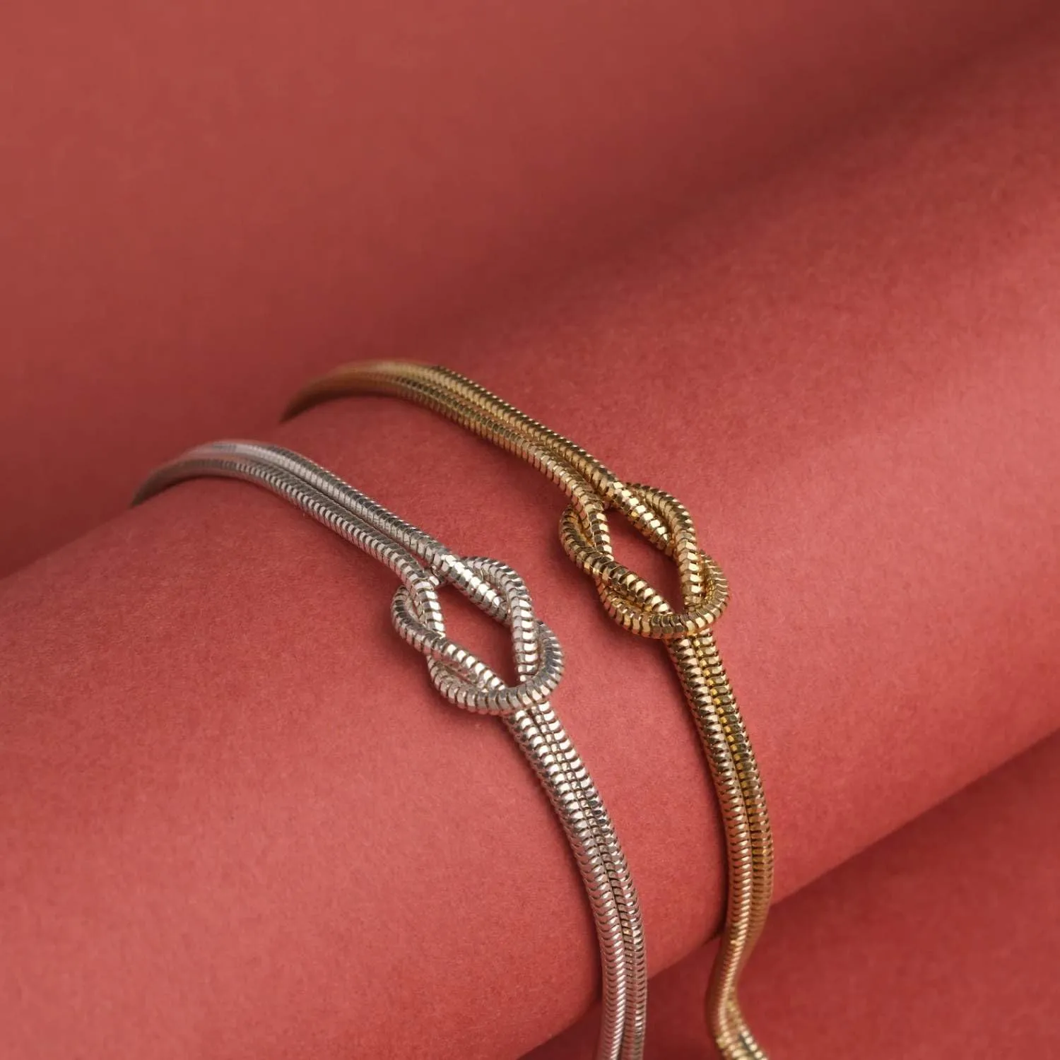 Love Knot Snake Chain Infinity Bracelets For Women 925 Sterling Silver Gold-plated Bracelet Matching Bracelets For Couples Friendship Relationship Bracelets Valentine Christmas Gifts For Her Jewelry
