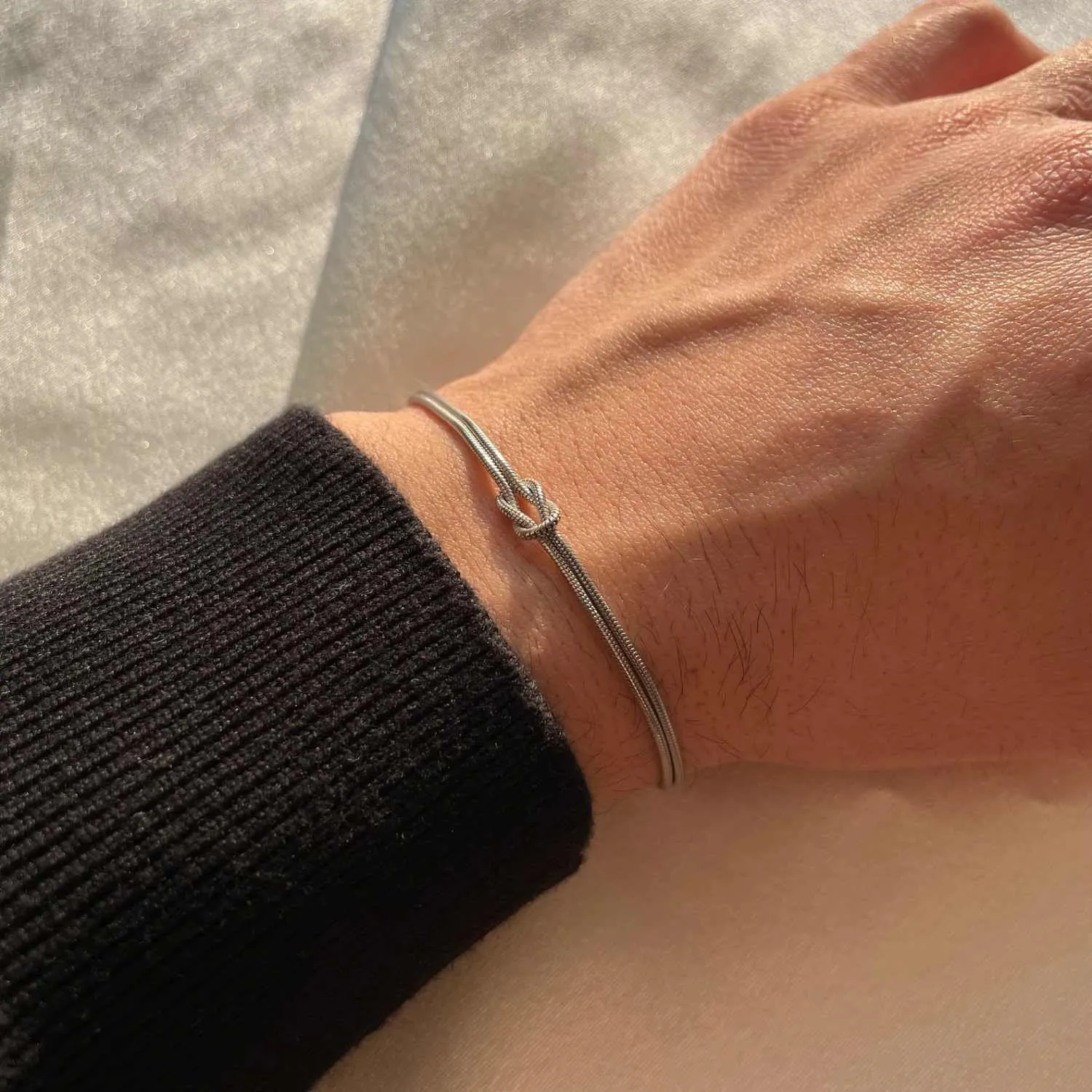 Love Knot Snake Chain Infinity Bracelets For Women 925 Sterling Silver Gold-plated Bracelet Matching Bracelets For Couples Friendship Relationship Bracelets Valentine Christmas Gifts For Her Jewelry