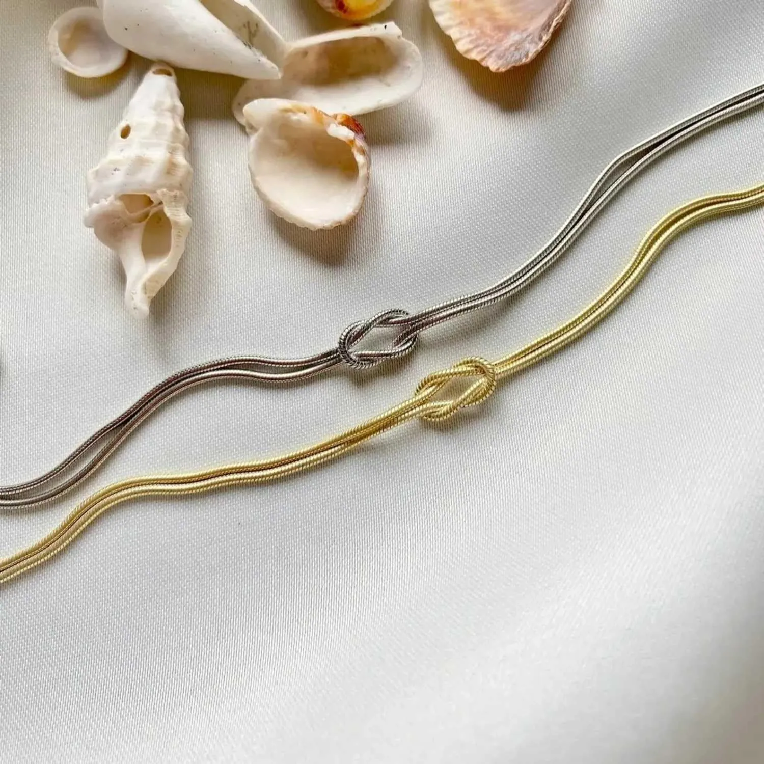 Love Knot Snake Chain Infinity Bracelets For Women 925 Sterling Silver Gold-plated Bracelet Matching Bracelets For Couples Friendship Relationship Bracelets Valentine Christmas Gifts For Her Jewelry