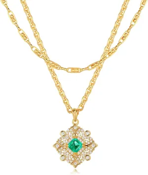 LOYATA Gold Layered Cross Necklaces for Women14K Gold Plated Cubic Zirconia Diamond Cross Necklace Dainty Layering Emerald Necklace Choker for Women Charm Cross Pendant Necklace Gold Jewelry for Women