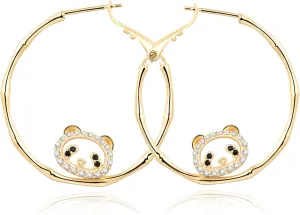 LUCA SMITH Hoop Earrings Inspired by Peter Pan's Famous Fairy Tinkerbell 30mm Hypoallergenic 14K Real Gold Plated Big Hoop Earrings