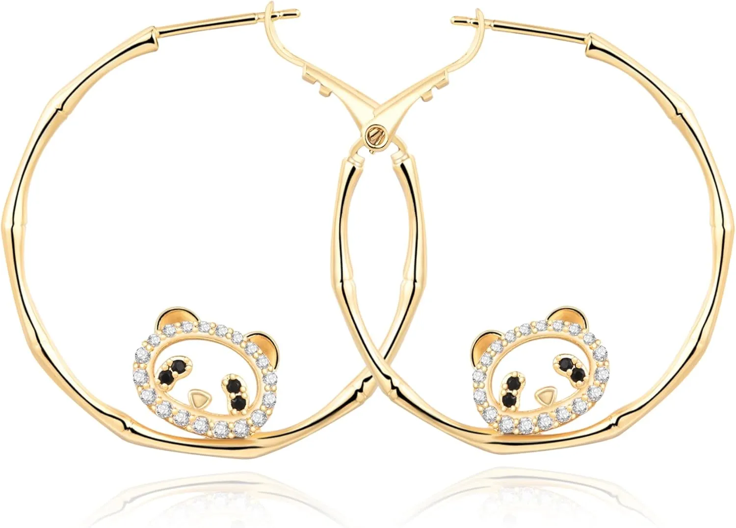 LUCA SMITH Hoop Earrings Inspired by Peter Pan's Famous Fairy Tinkerbell 30mm Hypoallergenic 14K Real Gold Plated Big Hoop Earrings